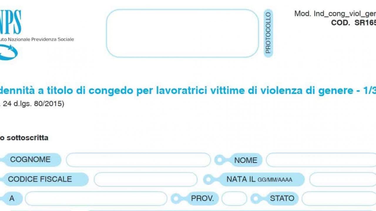 Congedo Donne Vittime Di Violenza Modulo Sr165 E Istruzioni